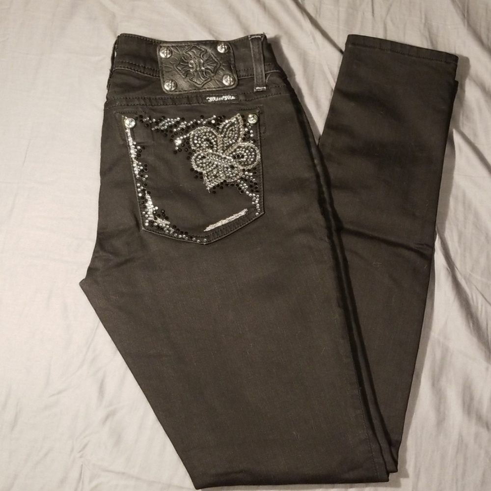 Miss Me Black Bling Skinny Jeans